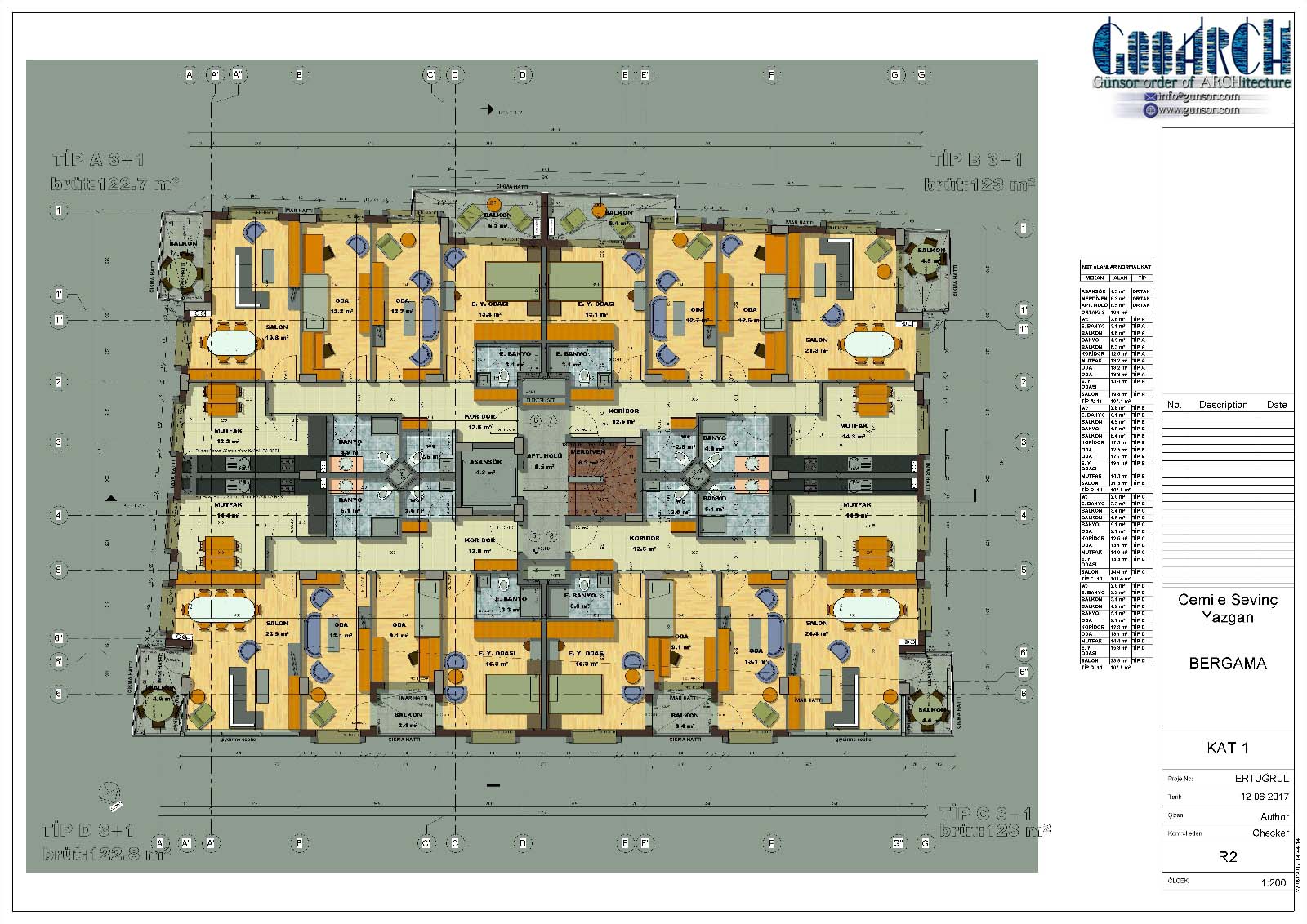 Typical Floor / Normal Kat -- S. Korhan Günsor 1z Mimarlik (c)